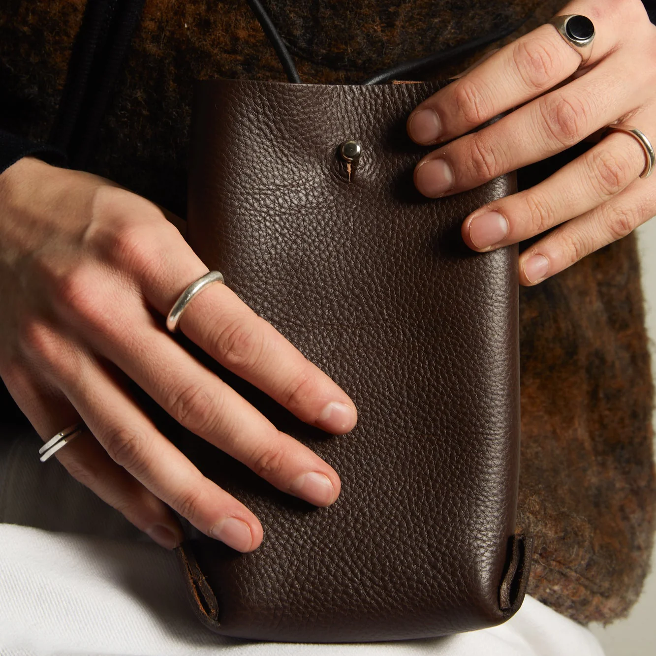 Earl of East x Kate Sheridan | Leather Jigsaw Pouch - Tumbled Brown - Image 5