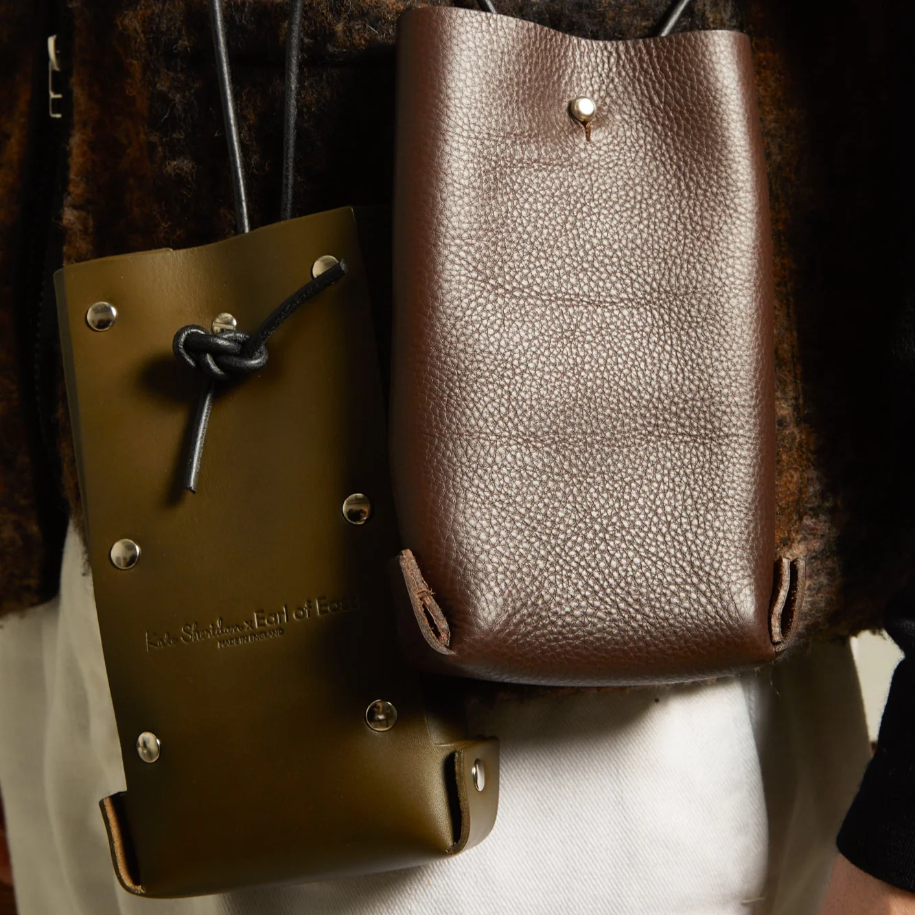 Earl of East x Kate Sheridan | Leather Jigsaw Pouch - Olive - Image 5