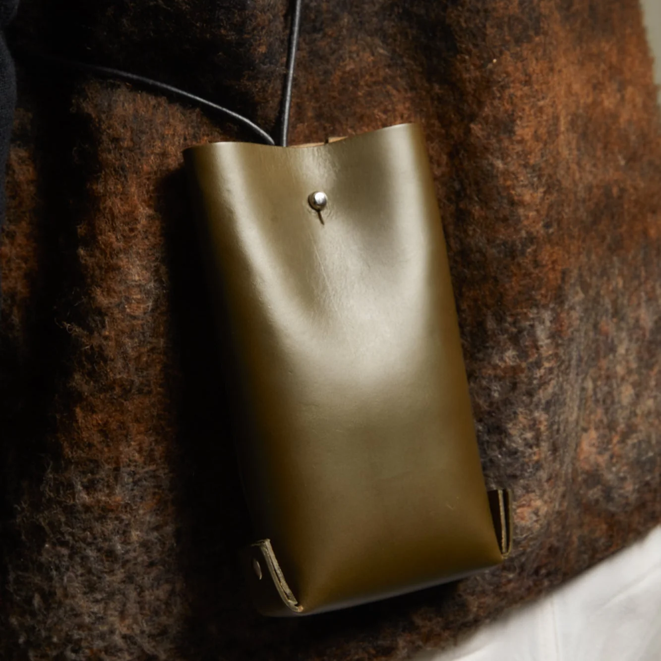 Earl of East x Kate Sheridan | Leather Jigsaw Pouch - Olive - Image 6