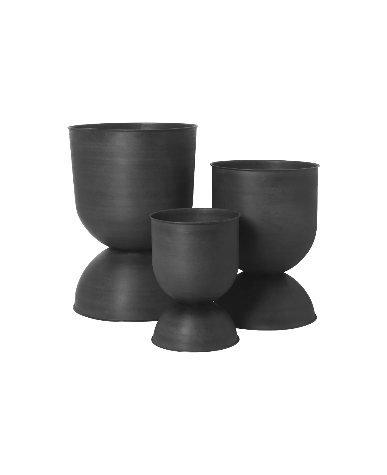 ferm LIVING | Hourglass Pots - Various Sizes - Black / Dark Grey - Image 4