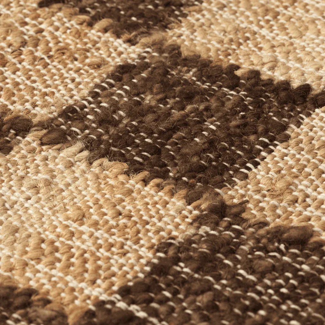 ferm LIVING | Check Wool Jute Rug - Coffee/Natural - 140 x 200cm - Image 3
