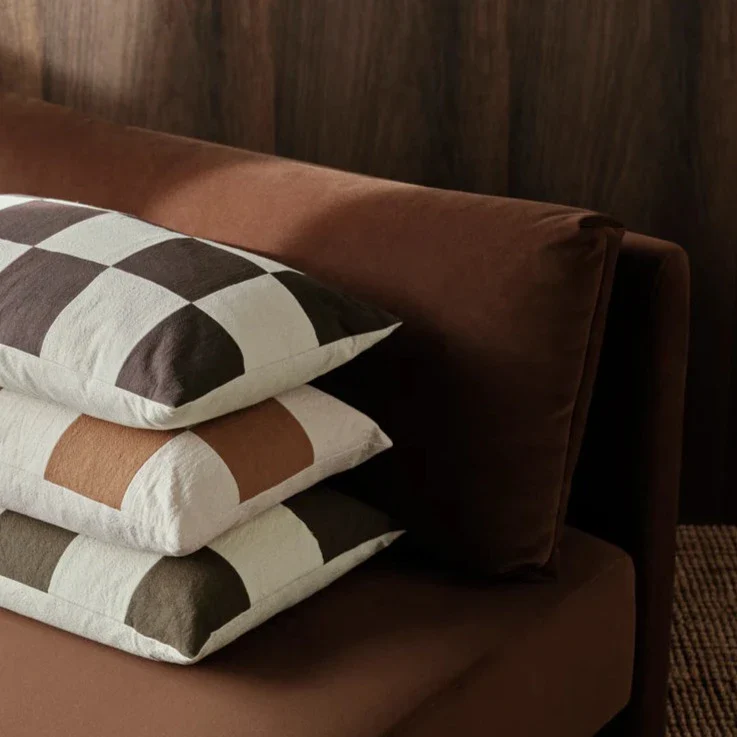 ferm LIVING | Fold Patchwork Cushion - Coffee - Image 4