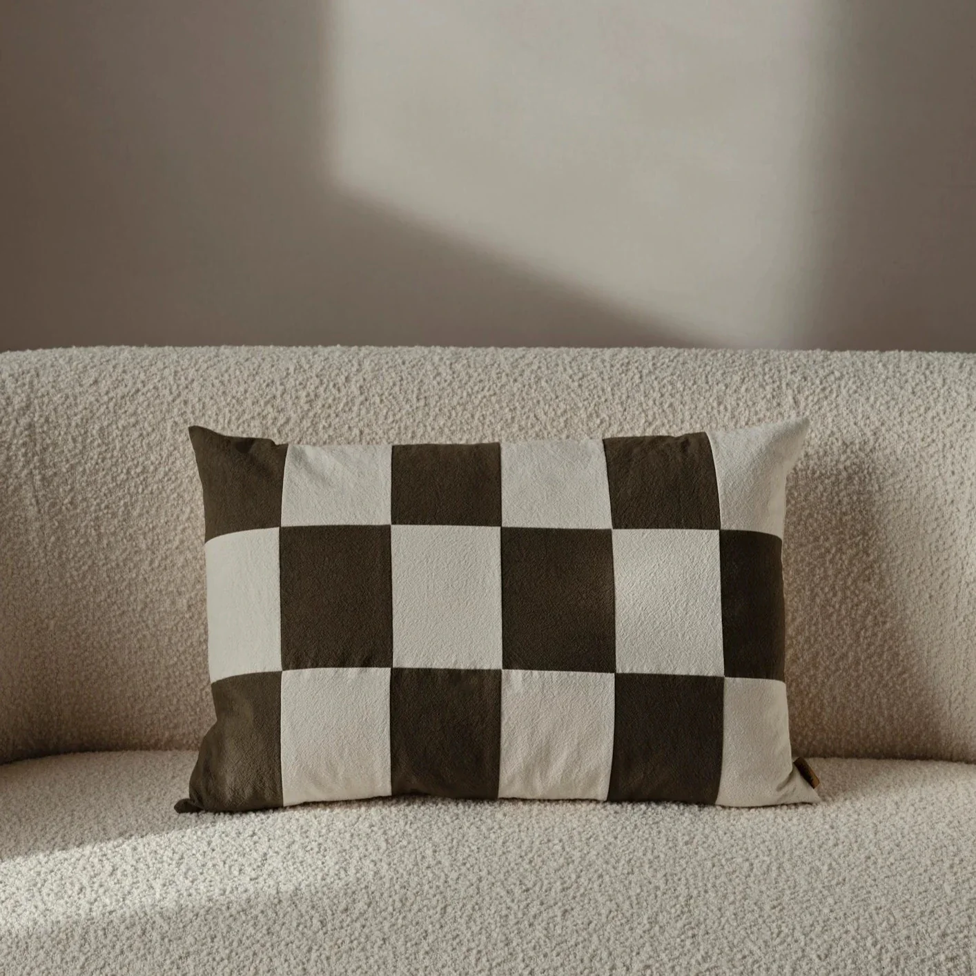 ferm LIVING | Fold Patchwork Cushion - Olive - Image 2