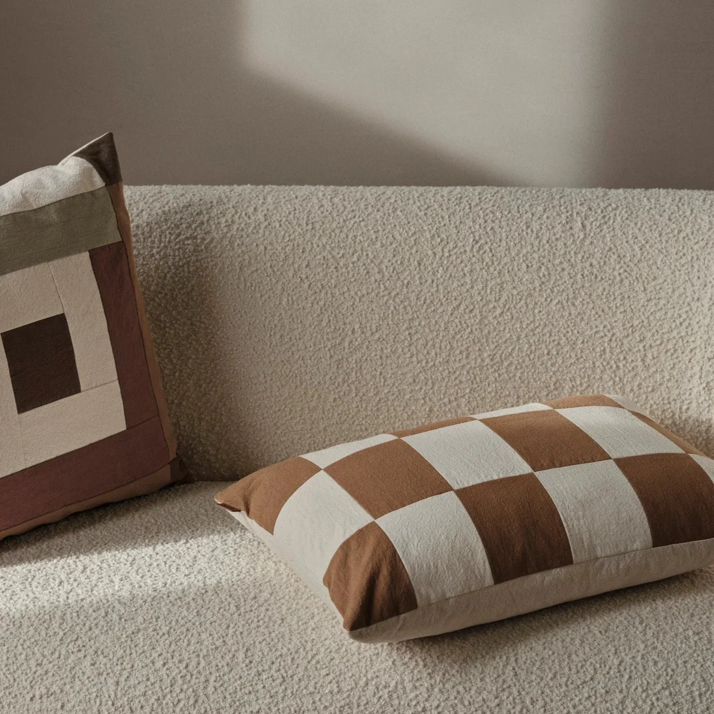 ferm LIVING | Fold Patchwork Cushion - Sugar Kelp - Image 2