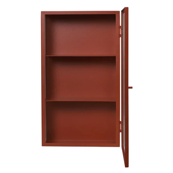 ferm LIVING | Haze Wall Cabinet - Reeded Glass - Oxide Red - Image 4