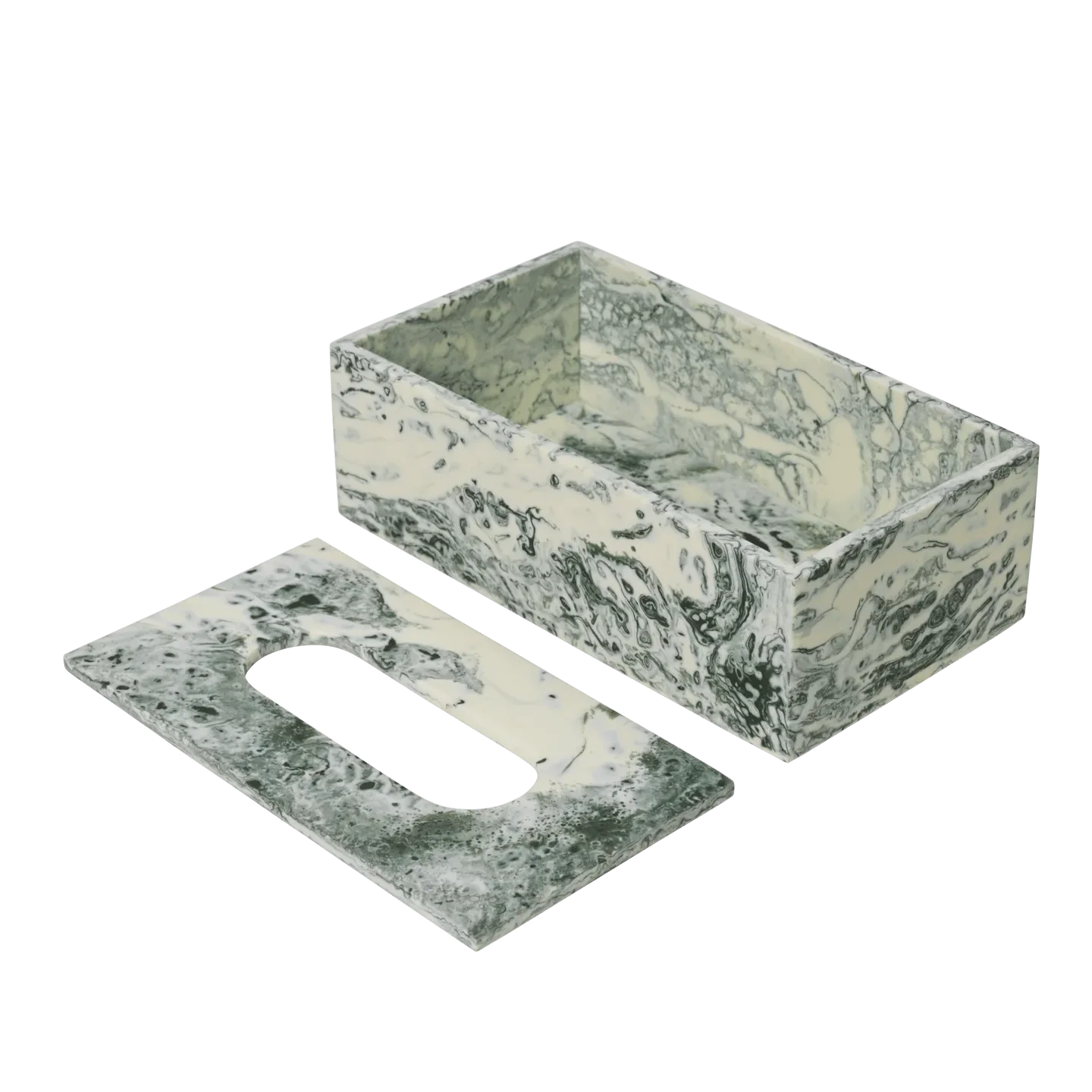 ferm LIVING | Mist Tissue Box - Emerald Off-White - Image 2
