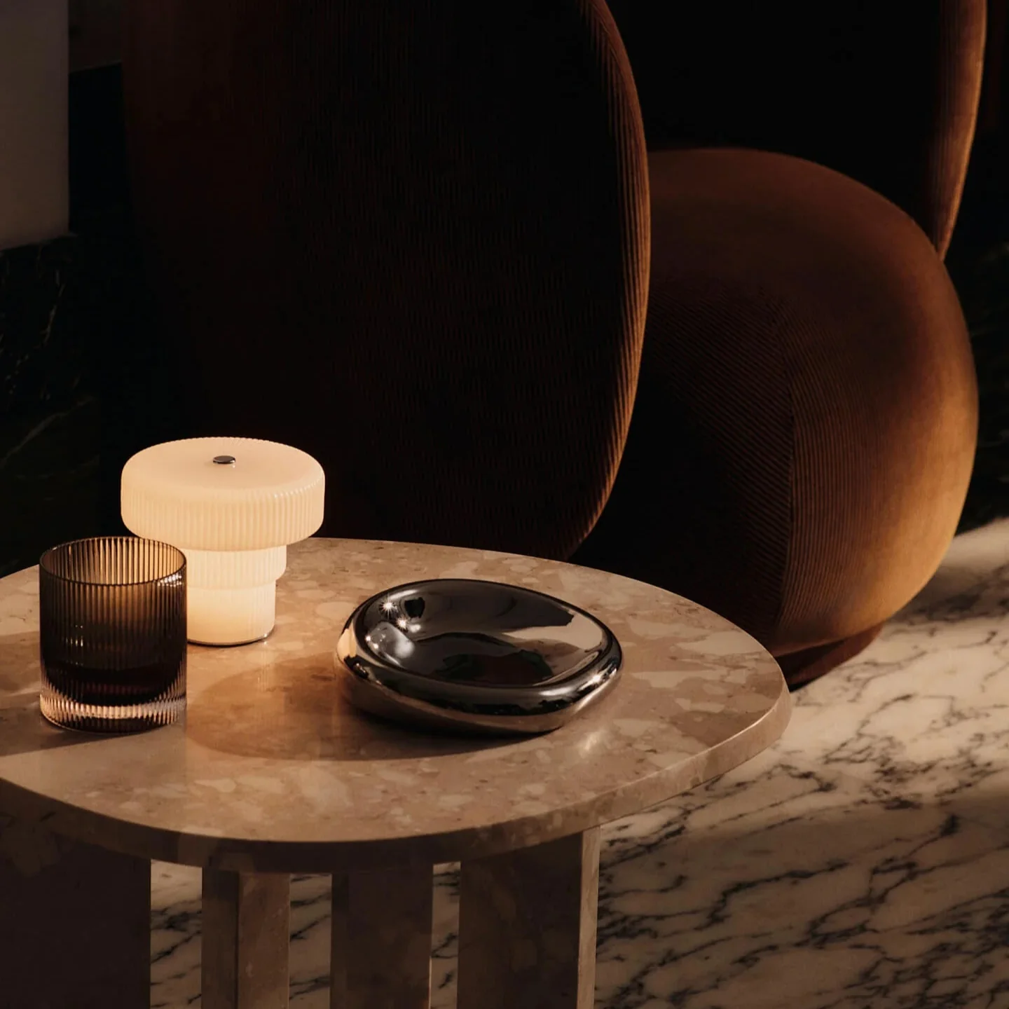 ferm LIVING | Ripple Portable Lamp - White - Image 3