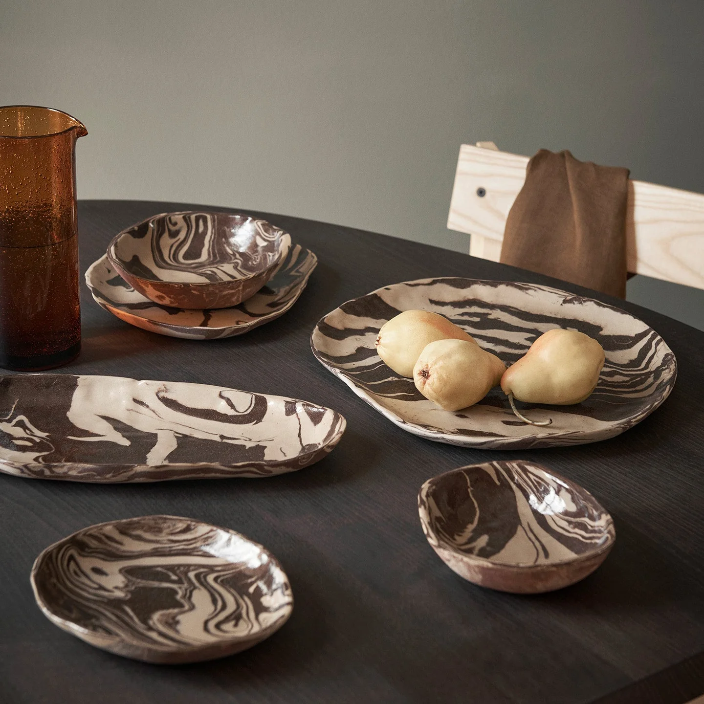 ferm LIVING | Ryu Platter  - Sand/Brown - 34cm - Image 2