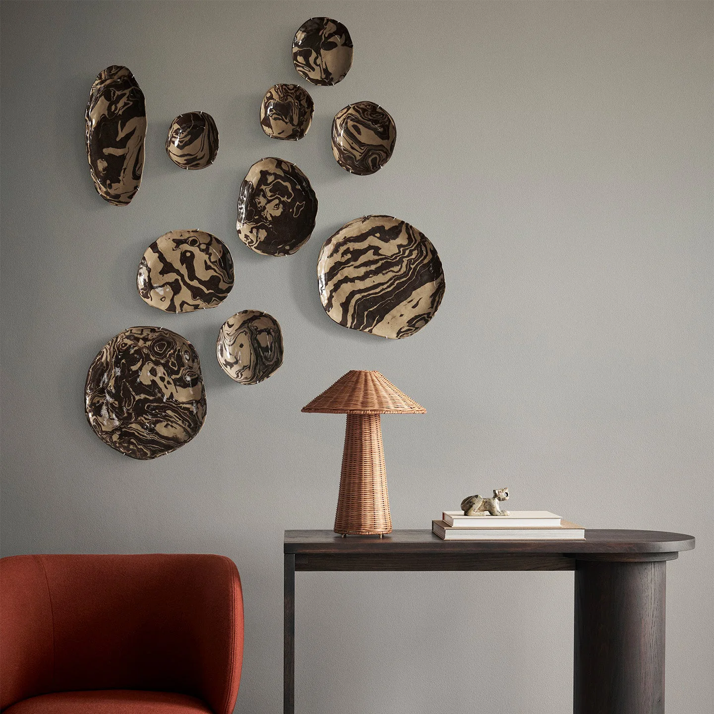 ferm LIVING | Ryu Platter  - Sand/Brown - 34cm - Image 3