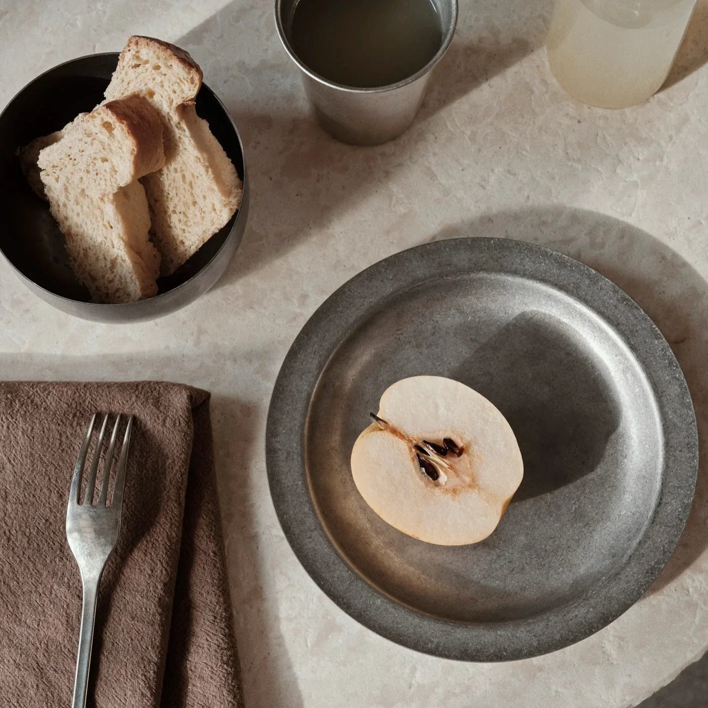 ferm LIVING | Tumbled Plate - Stainless Steel - Image 2