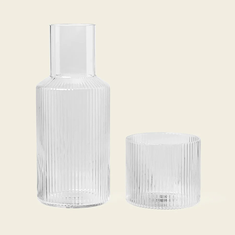 ferm LIVING | Ripple Carafe Set - Small - Clear