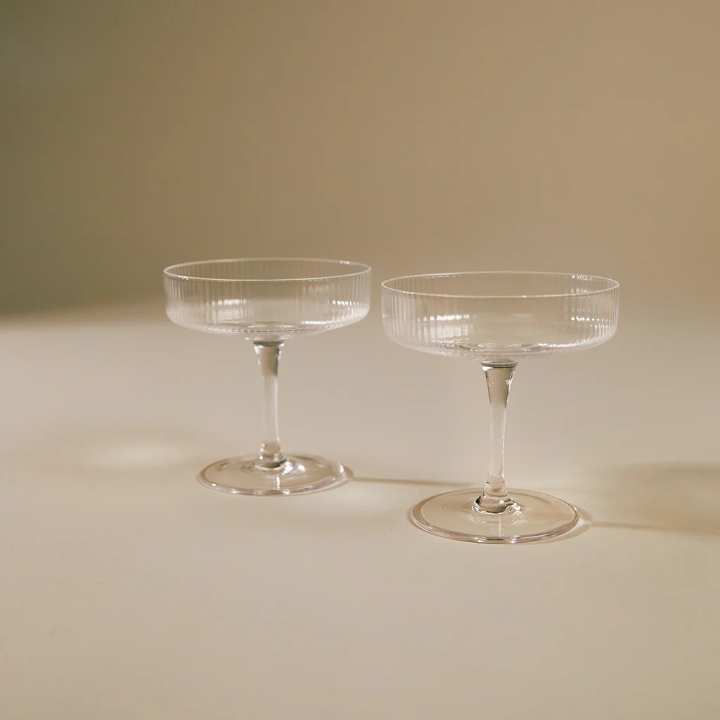 ferm LIVING | Ripple Champagne Saucer - Set of 2 - Clear - Image 3