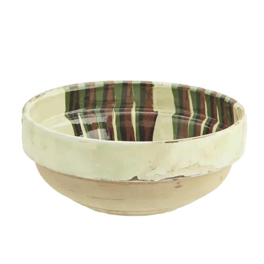 Madam Stoltz | Earthenware Bowl - Hand Painted Cream